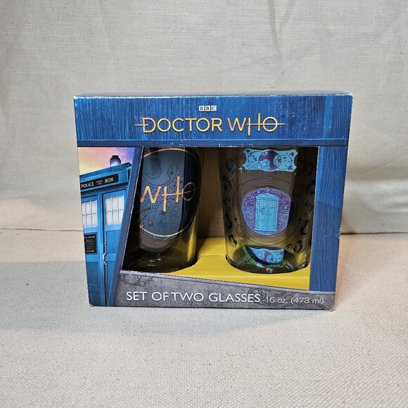 Doctor Who BBC - Set of Two Glasses - 2018 - Picture 1 of 9